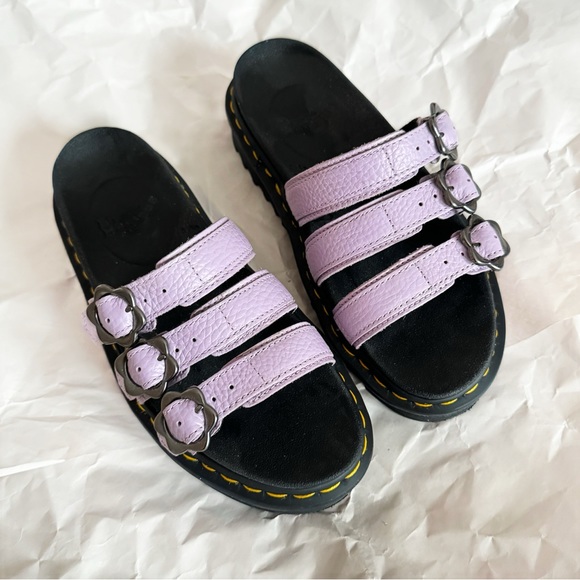 Blaire Flower Buckle Slide Sandals - Picture 6 of 7